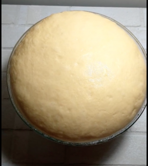 Raw Cinnamon Roll Dough Rise