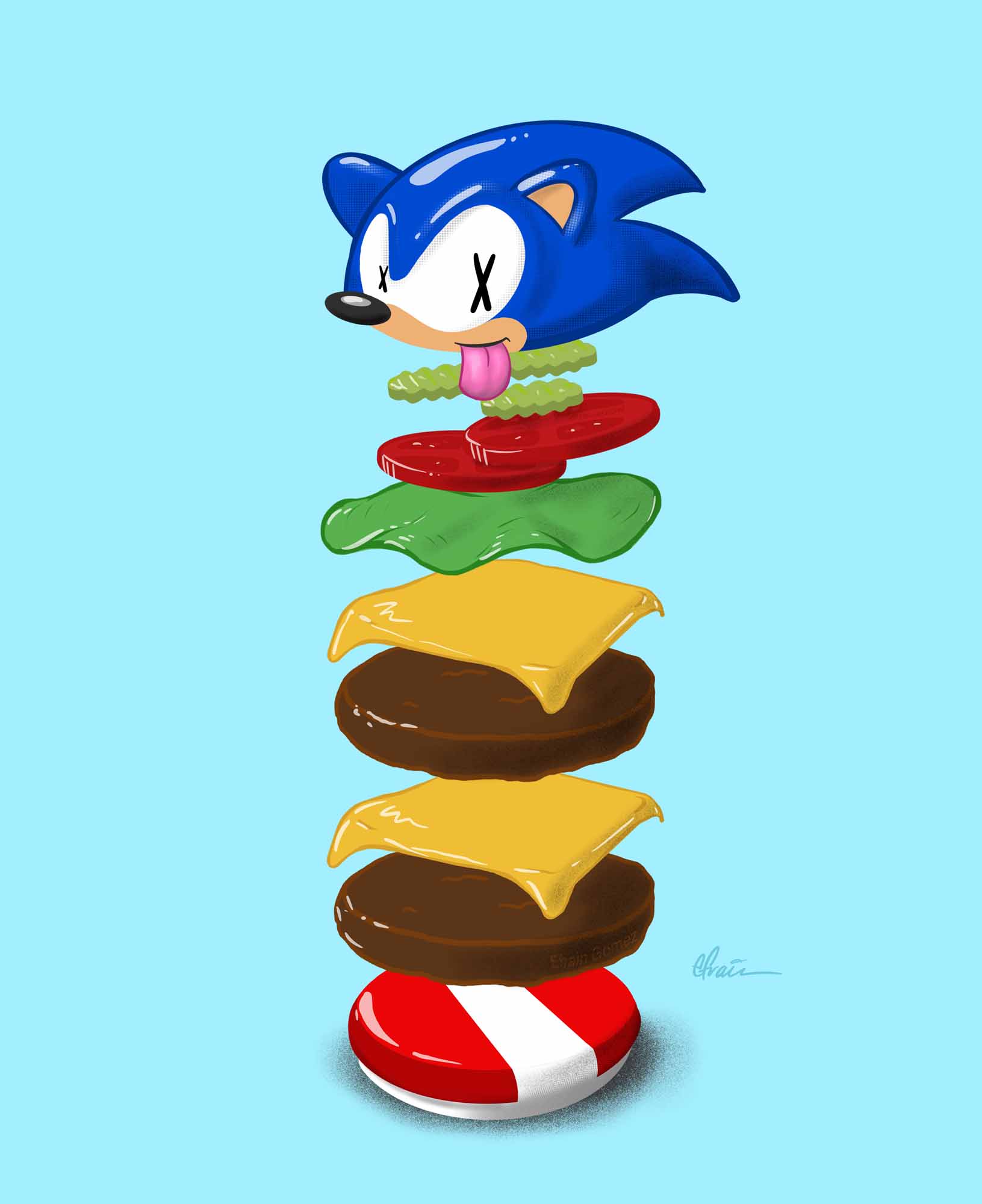 Sonic Burger Illustration